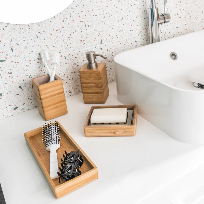SENSEA NATURAL BAMBOO TOOTHBRUSH HOLDER WOOD