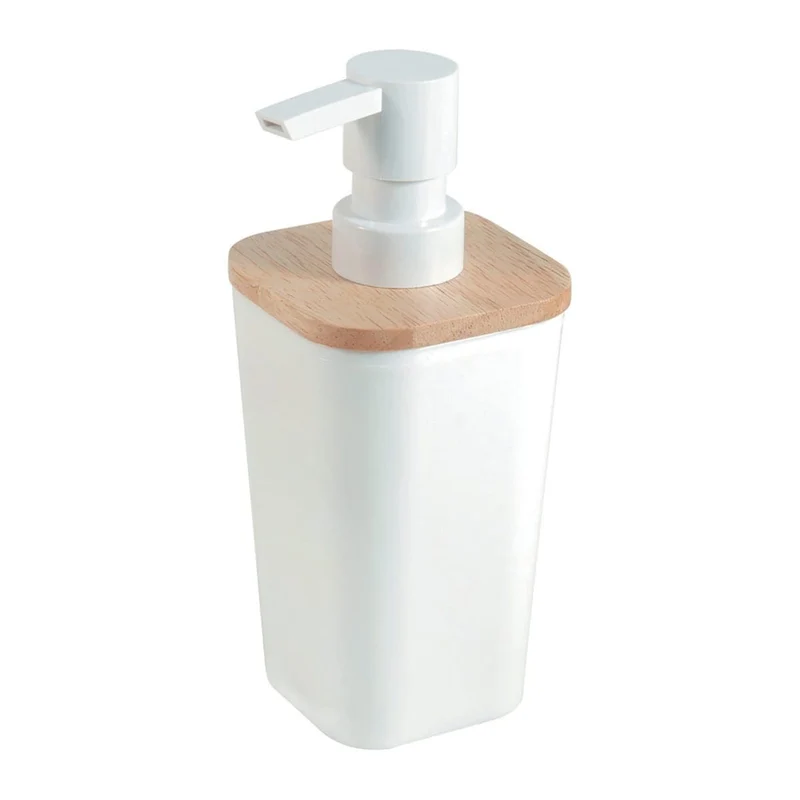 SCANDI SENSEA COUNTERTOP SOAP DISPENSER WHITE PLASTIC WOOD