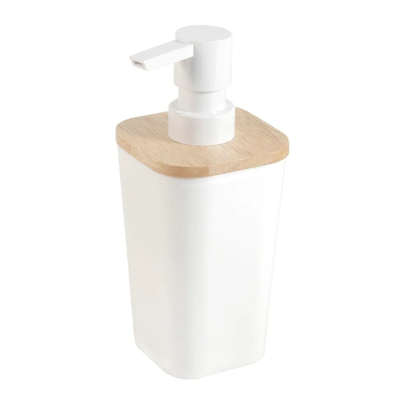 SCANDI SENSEA COUNTERTOP SOAP DISPENSER WHITE PLASTIC WOOD