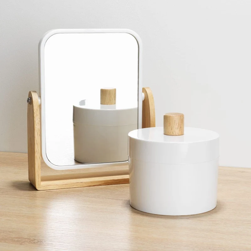 SCANDI SENSEA COUNTERTOP SOAP DISPENSER WHITE PLASTIC WOOD