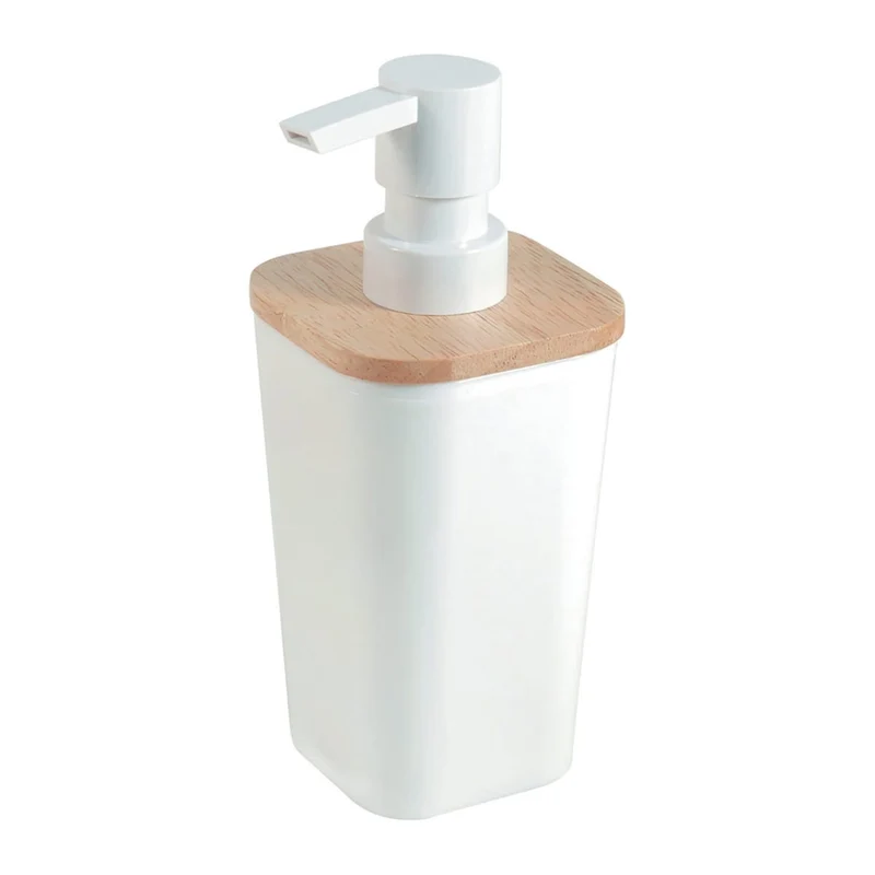 SCANDI SENSEA COUNTERTOP SOAP DISPENSER WHITE PLASTIC WOOD