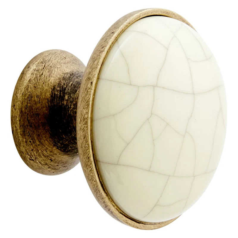 CRACKLE KNOB DIAMETER 29 MM CAREMIC/ZAMAC BRONZE, 2 PIECES