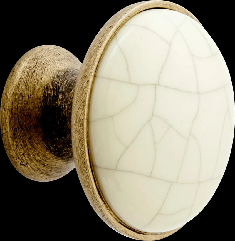 CRACKLE KNOB DIAMETER 29 MM CAREMIC/ZAMAC BRONZE, 2 PIECES