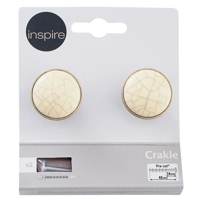 CRACKLE KNOB DIAMETER 29 MM CAREMIC/ZAMAC BRONZE, 2 PIECES