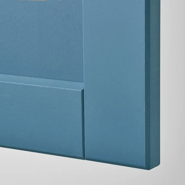 METOD high cabinet with cleaning interior, white/Lerhyttan blue, 60x60x200 cm