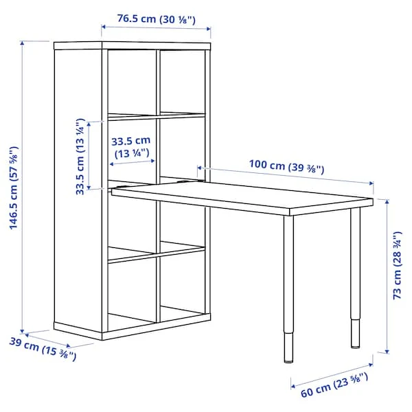 KALLAX / LINNMON desk combination, white, 77x139x147 cm
