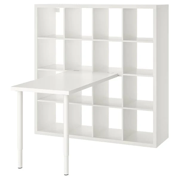 KALLAX / LINNMON desk combination, white, 147x139x147 cm