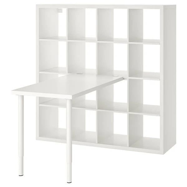 KALLAX / LINNMON desk combination, white, 147x139x147 cm