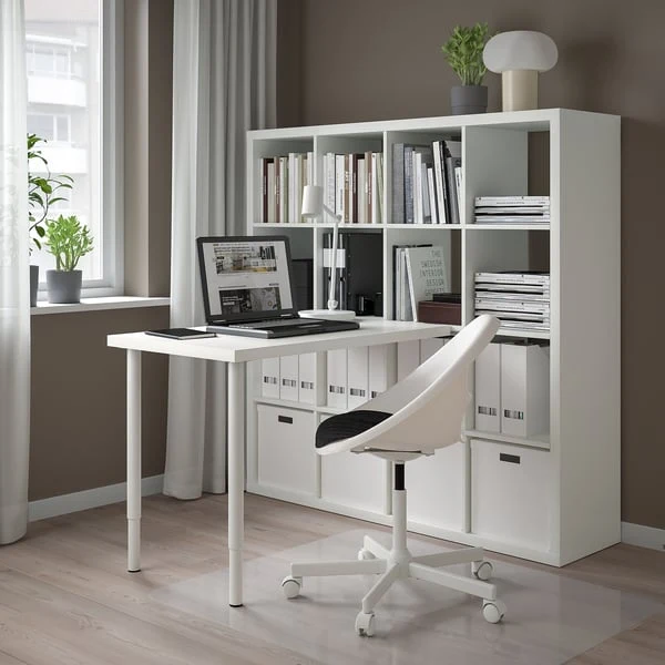 KALLAX / LINNMON desk combination, white, 147x139x147 cm