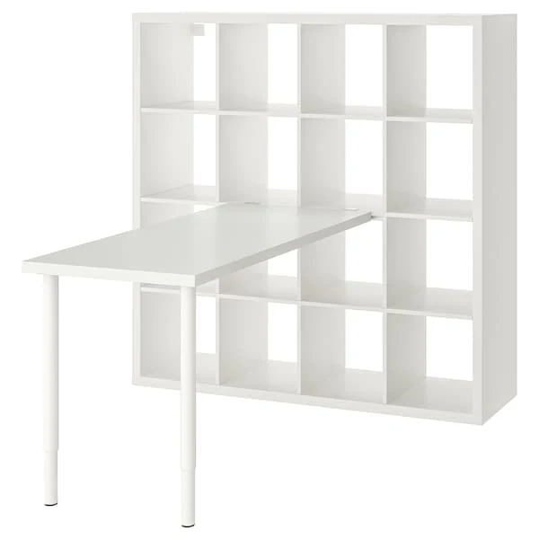 KALLAX / LAGKAPTEN desk combination, white, 147x159x147 cm
