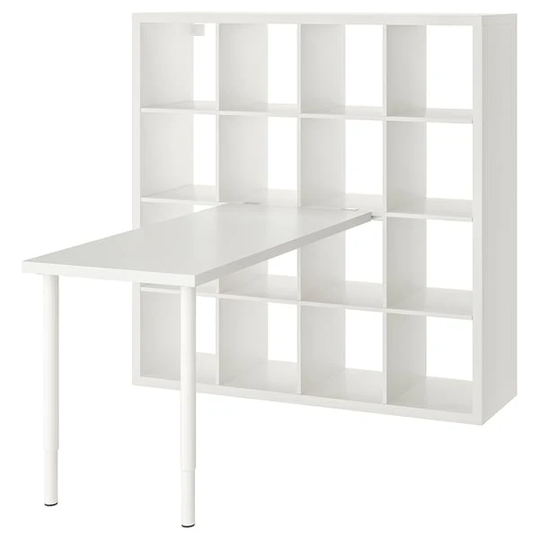 KALLAX / LAGKAPTEN desk combination, white, 147x159x147 cm