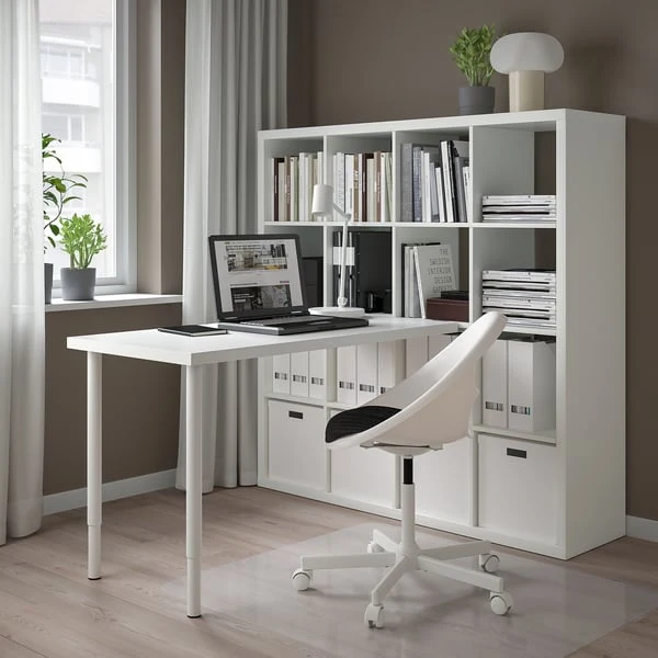 KALLAX / LAGKAPTEN desk combination, white, 147x159x147 cm