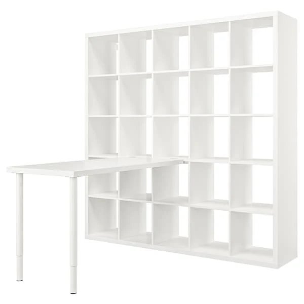 KALLAX / LAGKAPTEN desk combination, white, 182x159x182 cm