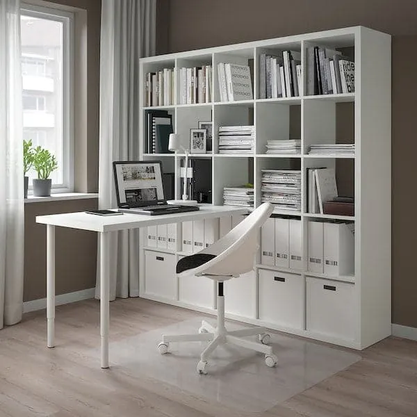 KALLAX / LAGKAPTEN desk combination, white, 182x159x182 cm