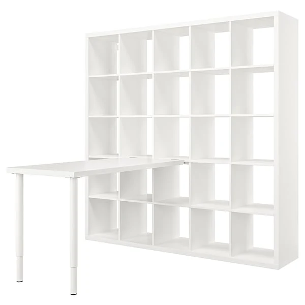 KALLAX / LAGKAPTEN desk combination, white, 182x159x182 cm