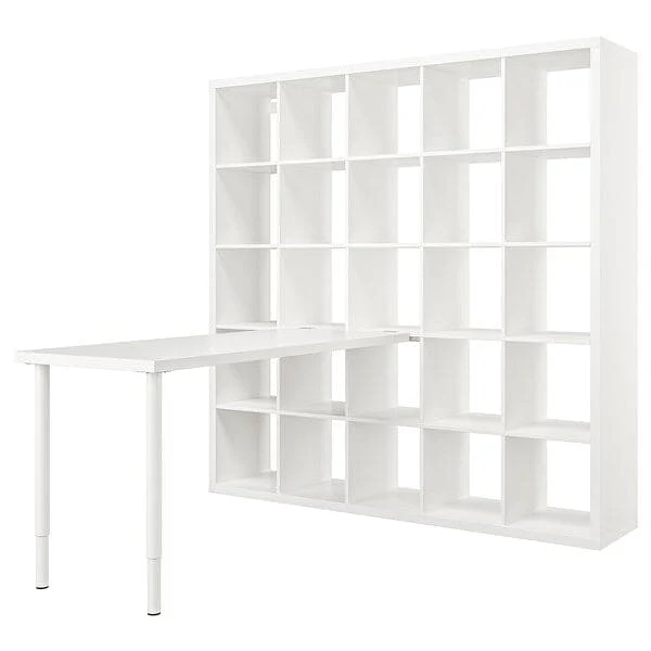 KALLAX / LAGKAPTEN desk combination, white, 182x179x182 cm