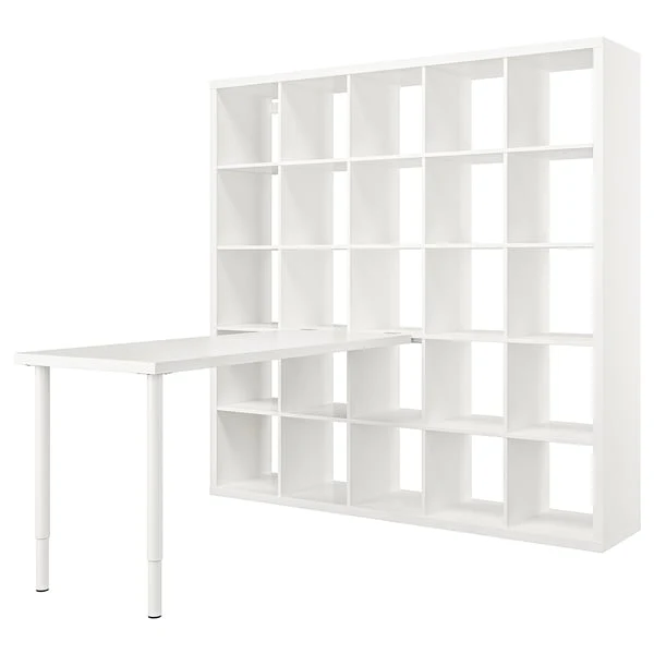 KALLAX / LAGKAPTEN desk combination, white, 182x179x182 cm