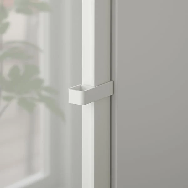 BILLY / HÖGBO bookcase with glass doors, white, 80x30x202 cm