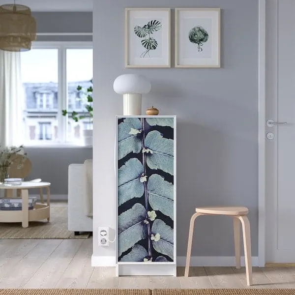 BILLY / HÖGBO bookcase combination w glass doors, white, 40x30x106 cm