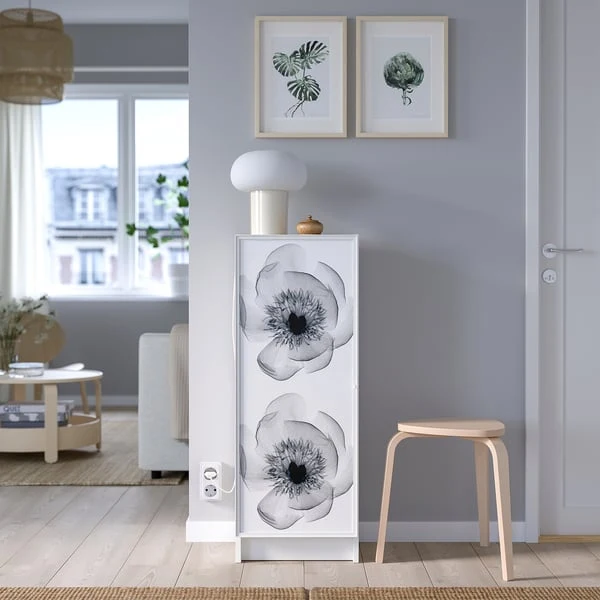 BILLY / HÖGBO bookcase combination w glass doors, white, 40x30x106 cm