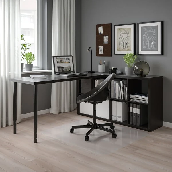 KALLAX / LAGKAPTEN desk combination, black/black-brown, 77x179x147 cm