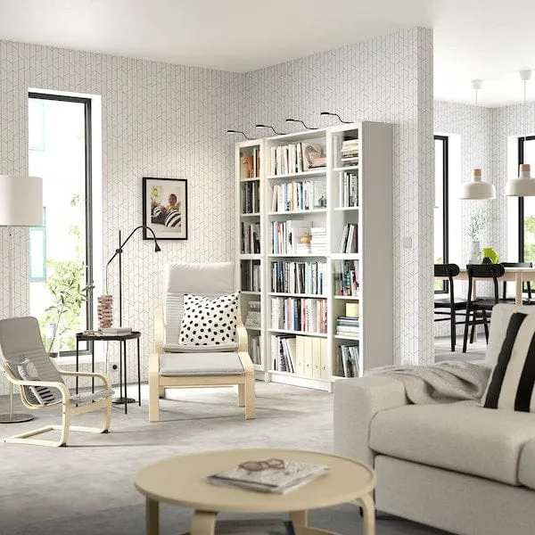 BILLY / OXBERG bookcase combination w glass doors, white, 160x202 cm