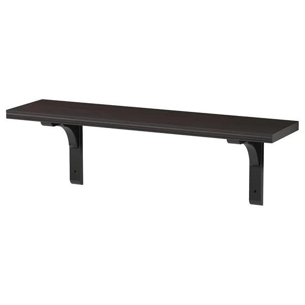 BERGSHULT / RAMSHULT wall shelf, brown-black, 80x20 cm