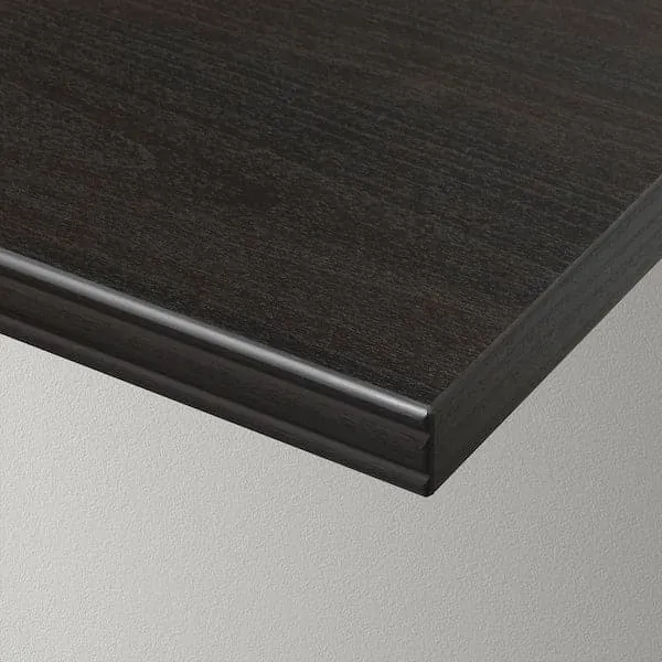 BERGSHULT / KROKSHULT wall shelf, brown-black/anthracite, 120x30 cm
