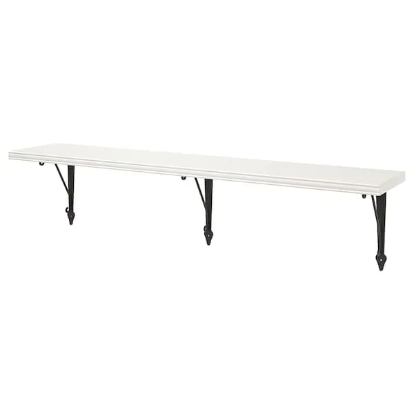 BERGSHULT / KROKSHULT wall shelf, white/anthracite, 120x20 cm
