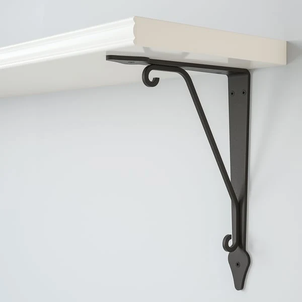 BERGSHULT / KROKSHULT wall shelf, white/anthracite, 120x20 cm
