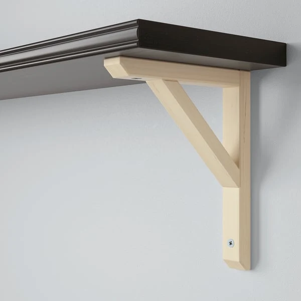 BERGSHULT / SANDSHULT wall shelf, brown-black/aspen, 80x20 cm