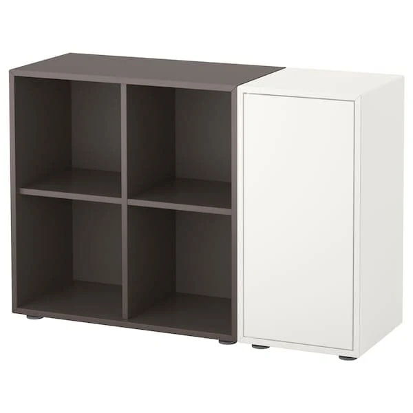 EKET cabinet combination with feet, white/dark grey, 105x35x72 cm