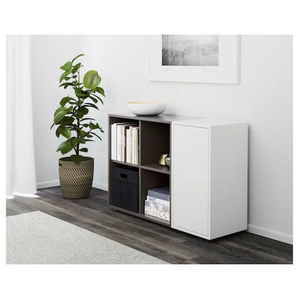EKET cabinet combination with feet, white/dark grey, 105x35x72 cm