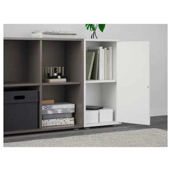 EKET cabinet combination with feet, white/dark grey, 105x35x72 cm