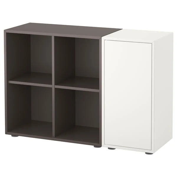 EKET cabinet combination with feet, white/dark grey, 105x35x72 cm