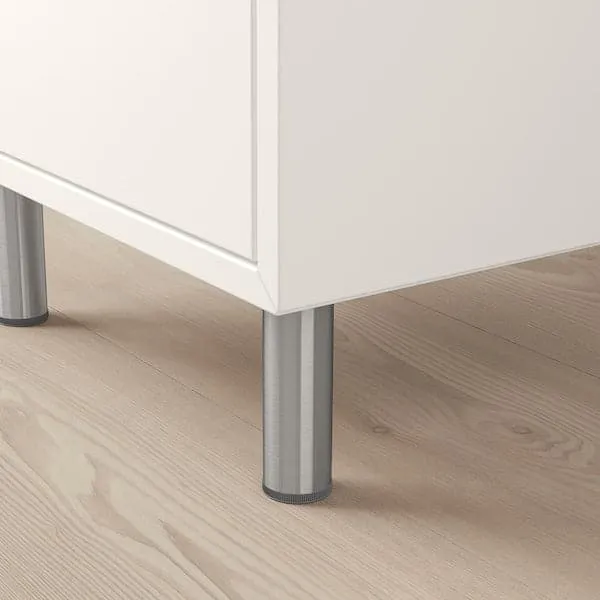 EKET cabinet combination with legs, white/white stained oak effect, 35x35x80 cm