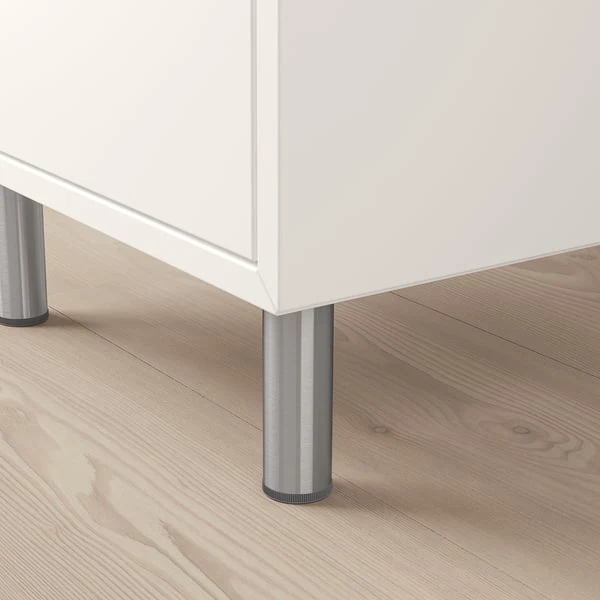 EKET cabinet combination with legs, white/white stained oak effect, 35x35x80 cm
