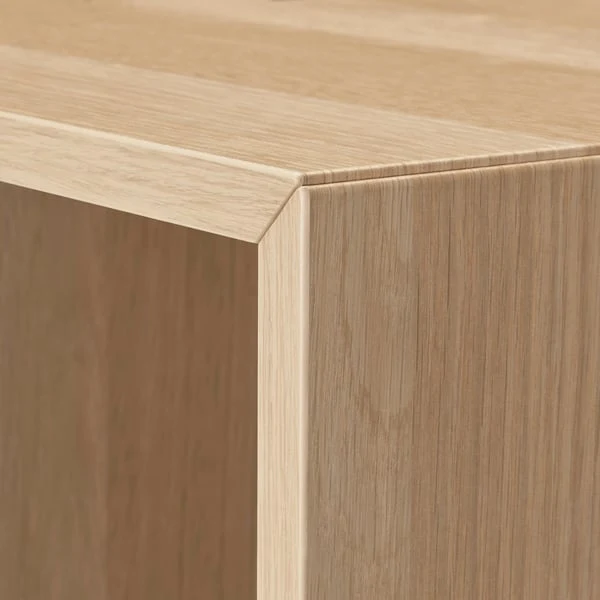 EKET cabinet combination with legs, white/white stained oak effect, 35x35x80 cm