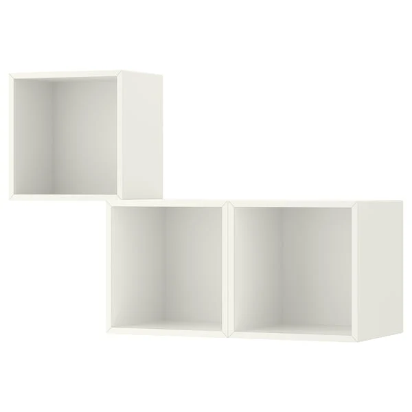 EKET wall-mounted cabinet combination, white stained oak effect/white, 105x35x70 cm