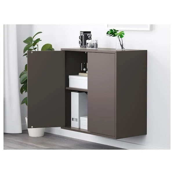 EKET wall-mounted shelving unit, dark grey, 70x35x70 cm