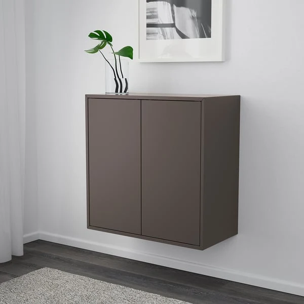 EKET wall-mounted shelving unit, dark grey, 70x35x70 cm