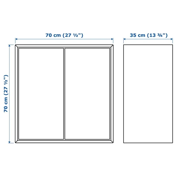 EKET wall-mounted shelving unit, dark grey, 70x35x70 cm