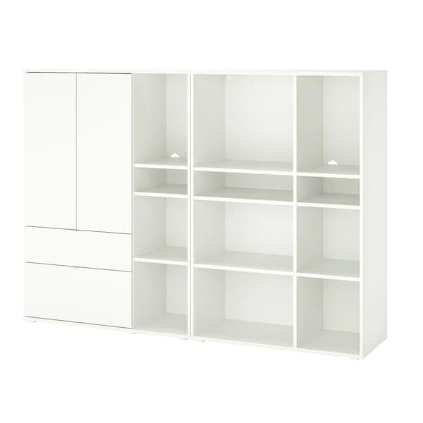 VIHALS storage combination, white, 200x37x140 cm