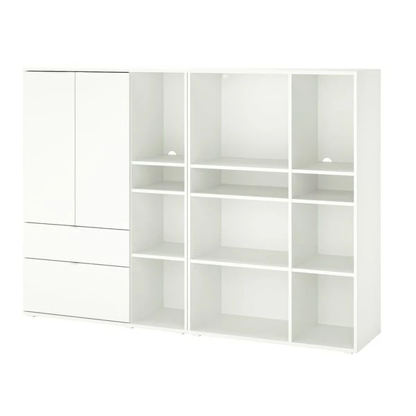 VIHALS storage combination, white, 200x37x140 cm