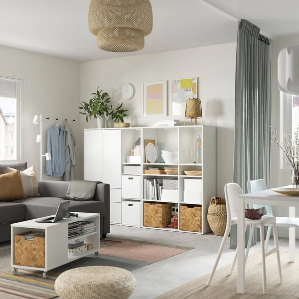 VIHALS storage combination, white, 200x37x140 cm