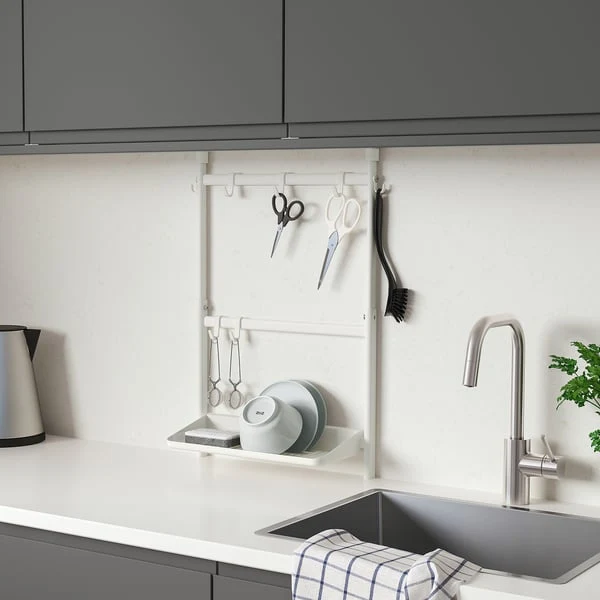 SUNNERSTA kitchen organiser set, no drill/dish drainer/hook, 45.7 cm