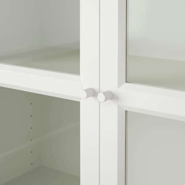 BILLY / OXBERG bookcase w height extension ut/drs, white/glass, 80x41x237 cm