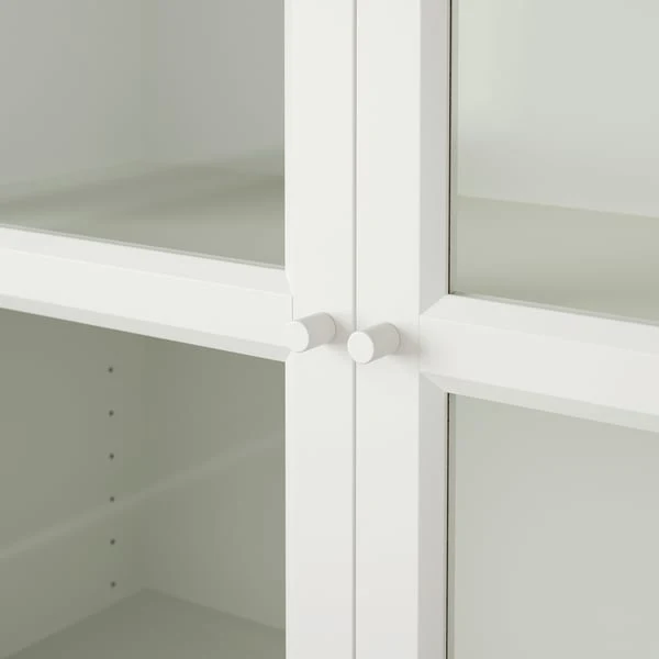 BILLY / OXBERG bookcase w height extension ut/drs, white/glass, 80x41x237 cm
