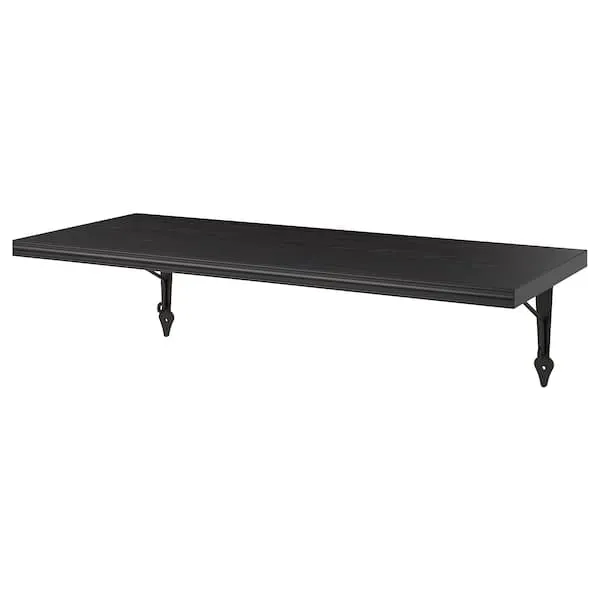 BERGSHULT / KROKSHULT wall shelf, brown-black/anthracite, 80x30 cm