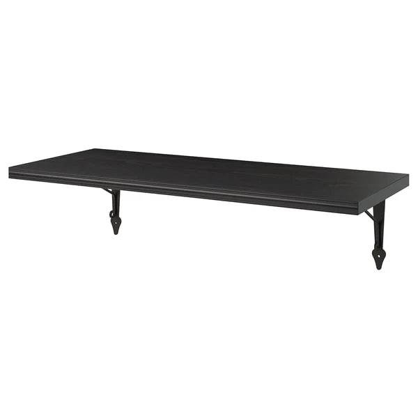 BERGSHULT / KROKSHULT wall shelf, brown-black/anthracite, 80x30 cm